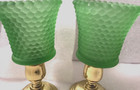 Homco Votive Cups Light Green Hobnail Very    rare    Retired 