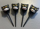 Halloween Cupcake Cake Toppers Picks Lot Of 9 Witch Pumpkin Skull Cats Vintage