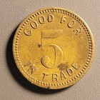 Vintage Silver Cup Token - Good For 5 In Trade