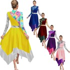 Women Praise Robe Worship Dress Metallic Printed Tunic Overlay Liturgical Church