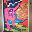 Vintage Blacklight Head Shop Poster 70s Caveman Prehistoric Usa Rare