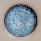 1847 Braided Hair Large Cent 1c   Very Fine  