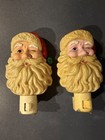 Santa Claus Christmas Wall Plug-in Plastic Night Lights Pair Rare Find 