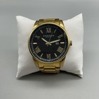 Akribos Xxiv Mens Watch 45mm Black Date Ak936ygb Gold Tone Bracelet Date 6 5 
