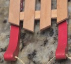 5    Red Wooden Snow Sled Christmas Ornament Decor Radio Flyer Style Wood 