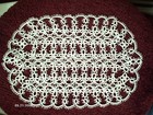 Tatted Doily - Tatting  White 10 x14  Oval Doily  Centerpiece  Handmade Lace