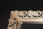 Vtg Dresser Vanity Rectangle Gold Tone Filigree Mirror Perfume Tray 15  X 10 -su