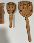 Antique Marbled Celluloid Mirror And Comb Vanity Set Peachy Art Deco 20 s - 40 s