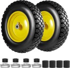 New Flat Free Wheelbarrow Tire 4 80 4 00-8 Solid 16in Wheel 2 Pack Universal Fit