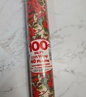 Vintage 70s Christmas Wrapping Paper Gift Wrap Poinsettias
