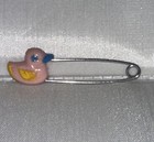 Vintage Pink Duck Safety Pins Lot Of 4 Cloth Diaper Baby Shower Craft Japan