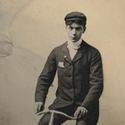 C 1890s Tintype Young Man On Safety Bicycle Victorian Cycling Portrait Photo