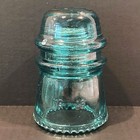 Hemingray Glass Insulator No  16 Aqua Blue Beaded Bottom