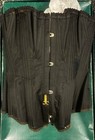 Antique Corset Victorian Edwardian Black Silk Rare Flossing European Cotton