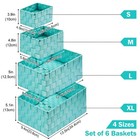Uvellgift 6pcs Woven Storage Baskets Cube Bins Organizer Set