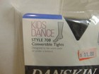Danskin Kids Convertible Tights Black Style 708 Sz 4-7 High Performance Legwear