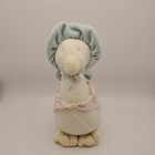Vintage Eden Mother Goose Duck Plush Stuffed Animal White Pink Blue 9 In