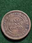  1813  Trade   Navigation Nova Scotia Pure Copper Canada Half Penny Token