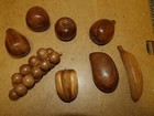 Vintage Mcm Wooden Fruit 8 Assorted Fruits Boho Farm Table