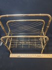Vtg Mcm Faux Bamboo Brass Magazine Rack Hollywood Regency Style Dual Compartment