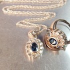 Silver Girl Necklace Sky Blue Pendant   Sz 7 Ring Gift Jewelry Set
