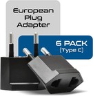 Ceptics Usa  Canada To European Plug Adapter  Type C 6 Pack