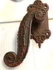 Antique Ornate Brass French Door Handle Lever Set Carriage Door Set