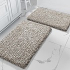Bath Rug 2pcs Soft Non Slip Absorbent Plush Shaggy Shower Mat For Bathroom Floor