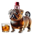 Clear Wine Bottles Pug Shape Glass Decanter Bottle Transparent Wine Great