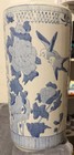 Vintage Chinese Blue   White Porcelain Vase jar Floral   Bird Design