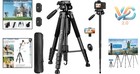 60-72 Inch Aluminum Camera Tripod Monopod With Remote For Dslr Phone Binoculars