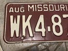 1962 1966 Missouri License Plate   Wk4-870