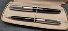 Vintage Parker 51 Black Fountain Pen Pencil Set With Box Personalized - Nice 
