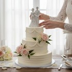 Vintage Themed Bride Groom Wedding Figurine Cake Topper White Porcelain 6 5 