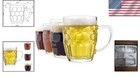 Elegant Dimple Design Beer Mugs - 20 Oz Clear Glass Set Of 4 For Home Enjoyment