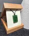 20mm Genuine Natural Nephrite Jade Rectangle Pendant On Cord
