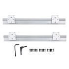 2 Pack Of Sbr16-400mm Linear Shaft Rail Guide With 4 Pcs Sbr16uu Sliders