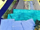 Rug Hooking Wool Fabric Lot 3 Of Blues Teals Hand Dyed Marbleized Crafts 7 5 Lbs