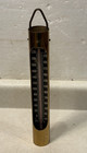 Vintage 12    X 1-3 4    Brass Metal Sleeve Hanging Outdoor Thermometer  Industrial