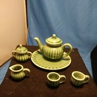 Vintage Children s Doll Green China Tea   8 Pieces