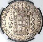 1816-b Ngc Ms 61 Brazil 960 Reis Overstruck Peru 8 Reales 1802 Coin  24063002c 