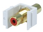 Monoprice Modular Rca Coupler Keystone Jack - White With Red Center