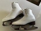 Riedell 133 White Figure Ice Skates Womens Size 8 Lace-up Stiff Hard Shell