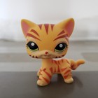 Littlest Pet Shop Lps  1451 Short Hair Cat Yellow Orange Green Eyes Tiger Cat