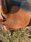 Tooled Leather Western Pleasure trail Saddle Brown 15 In