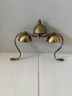 Rare Antique Triple Brass Sleigh Bells Horse Harness Collar Tower Bells