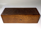 Antique Wheeler   Wilson Sewing Machines  Ornately Carved Dovetail Oak Box  exc