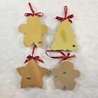 4 Gingerbread Cookie Christmas Tree Ornaments Resin 3 5  Country Retro