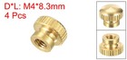 Brass Knurled Thumb Nuts M4x0 7mm Round Stepped Knobs Fasteners 4set