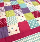 Baby Quilt Handmade Crib Blanket 40  X 40  Bright Color Squares   Designs New